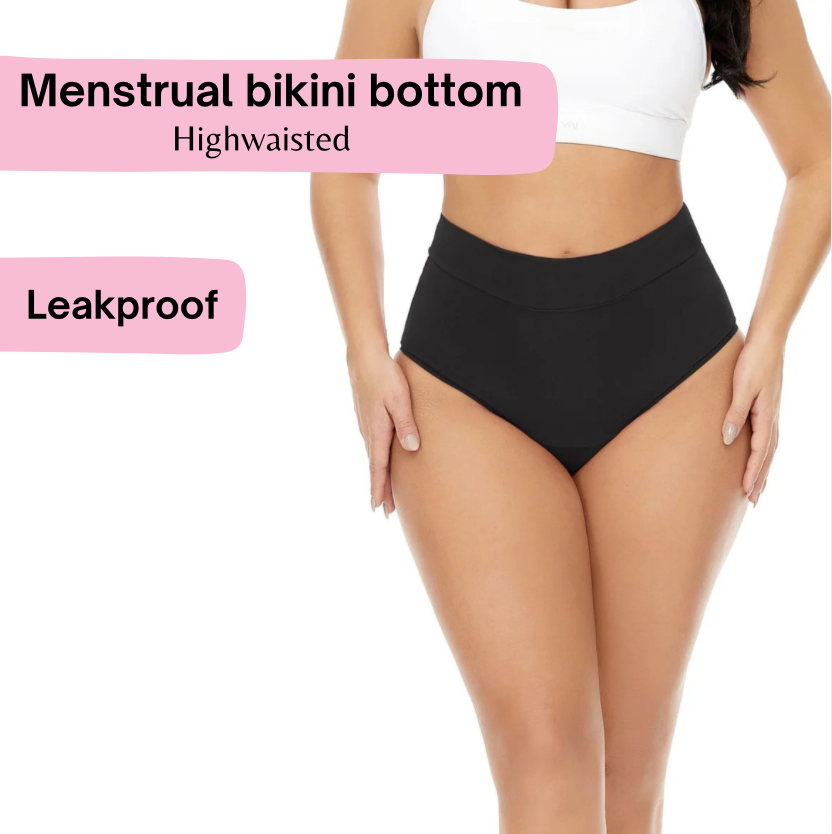 Leakproof highwaisted menstrual bikini bottoms